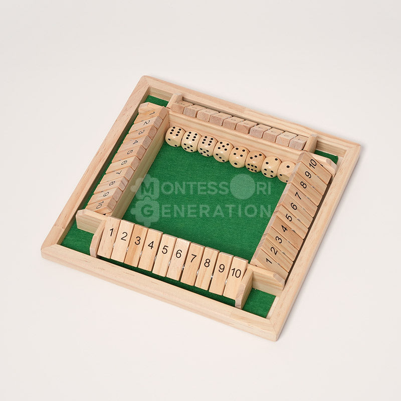Fidtoy Wooden Number Dice Game for Kids 3+ Math Learning Toy