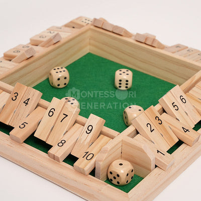 Fidtoy Wooden Number Dice Game for Kids 3+ Math Learning Toy