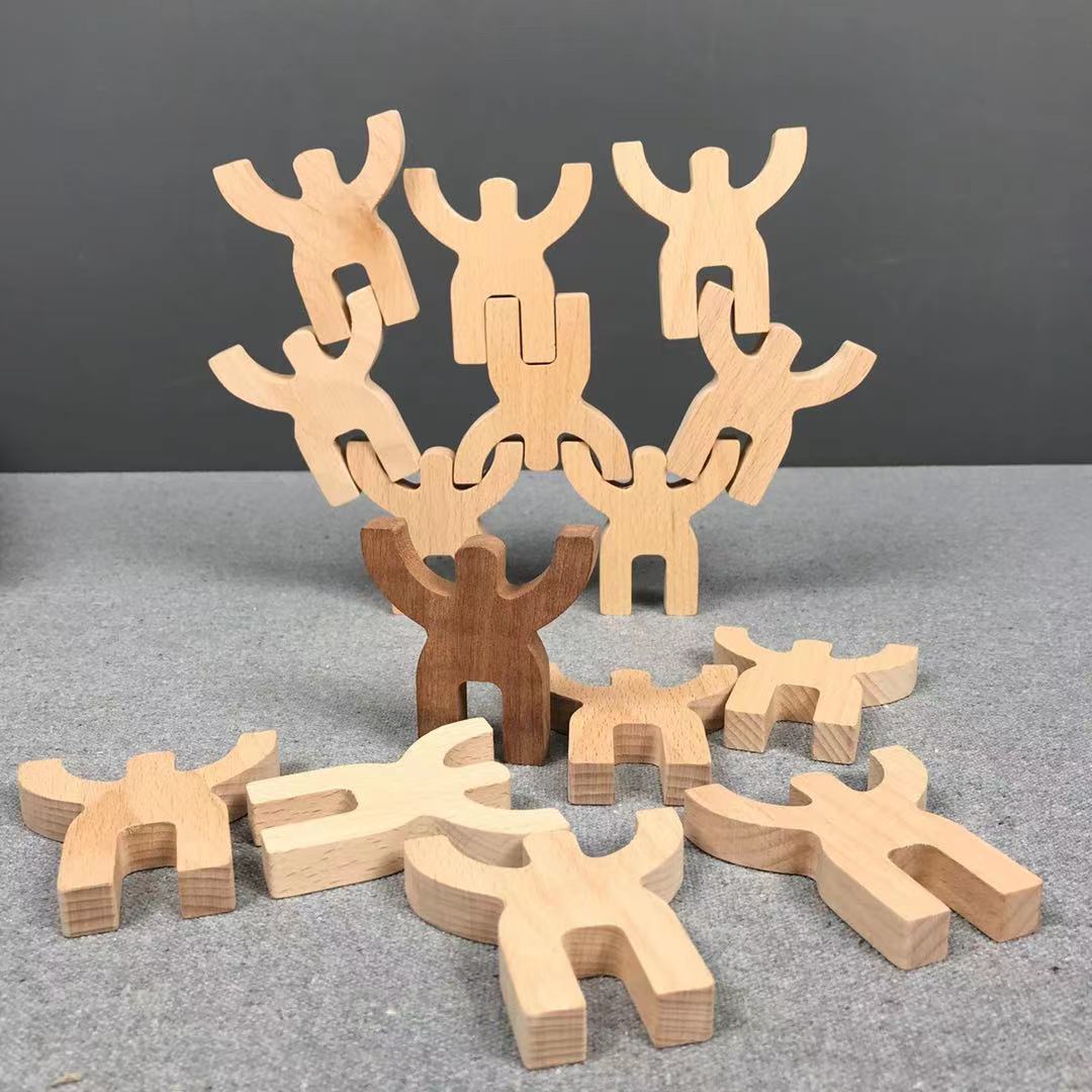 Wooden Balance People Stacking Game-Fine motor skills toys