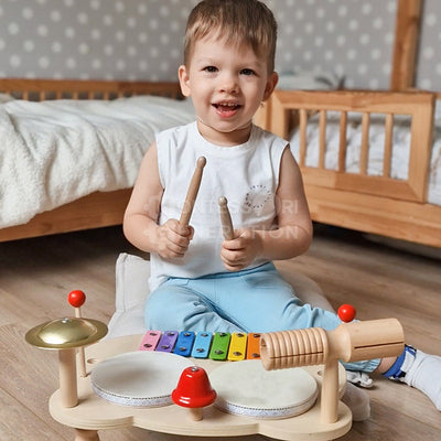 Fidtoy Ensemble de Percussion en Bois pour Enfants – Jouet Instrument de Musique 3+