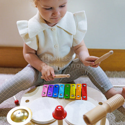 Fidtoy Ensemble de Percussion en Bois pour Enfants – Jouet Instrument de Musique 3+