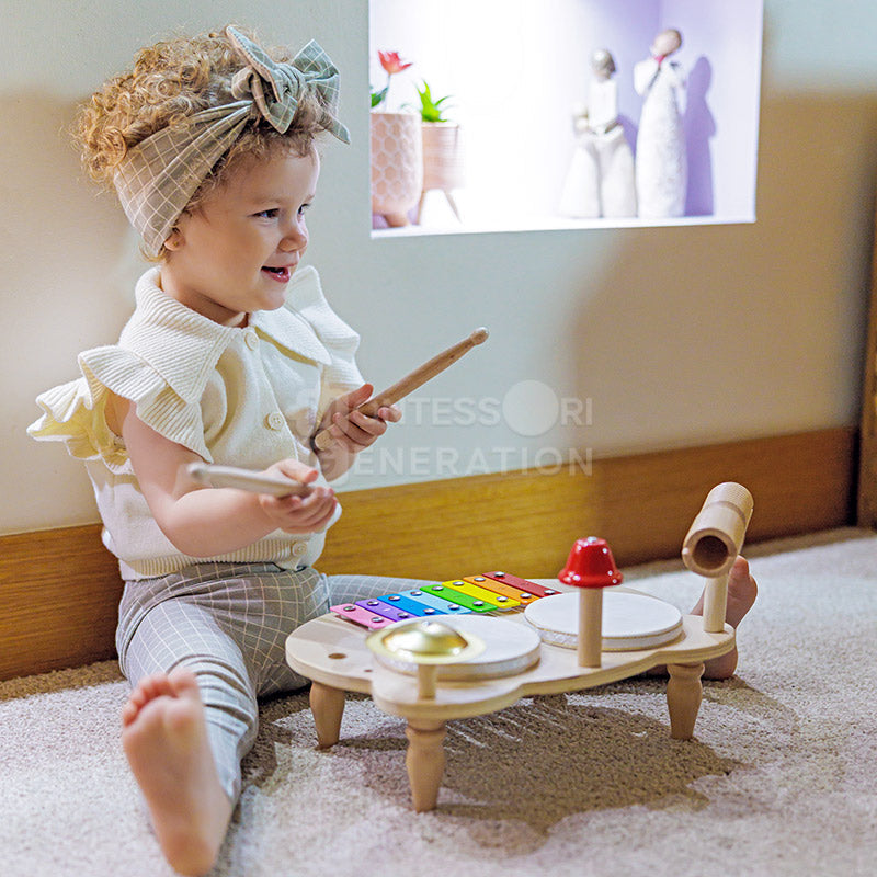Fidtoy Ensemble de Percussion en Bois pour Enfants – Jouet Instrument de Musique 3+