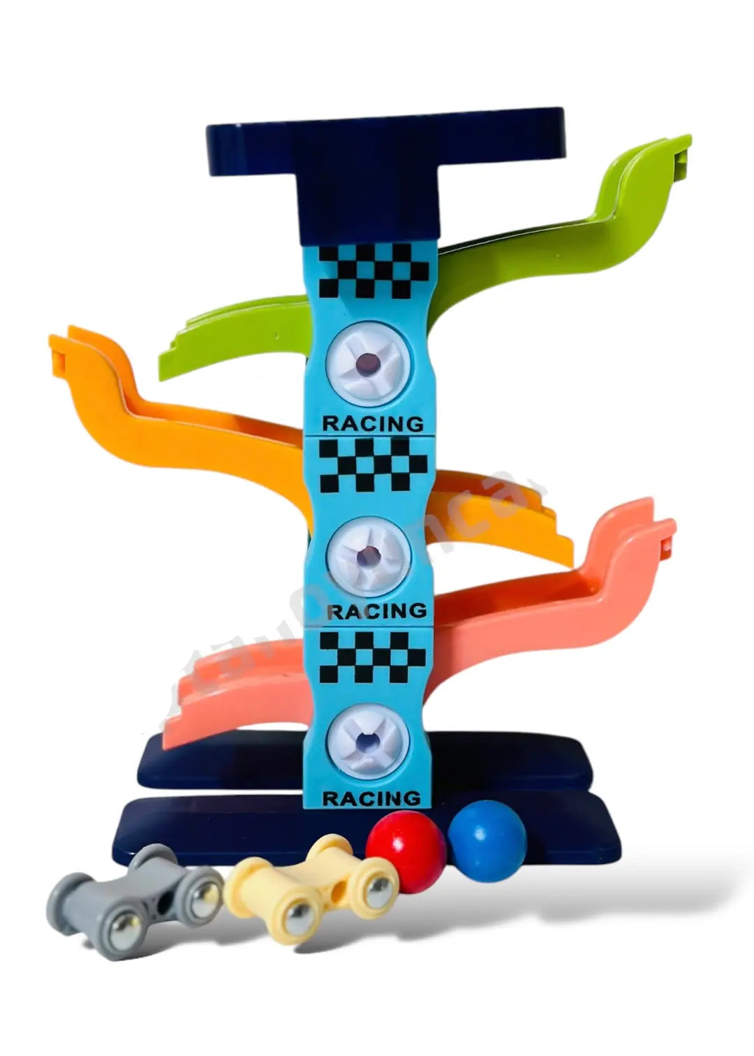 Fidtoy 52 Piece Tower Game Set with Rolling Car Play