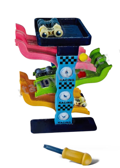 Fidtoy 52 Piece Tower Game Set with Rolling Car Play