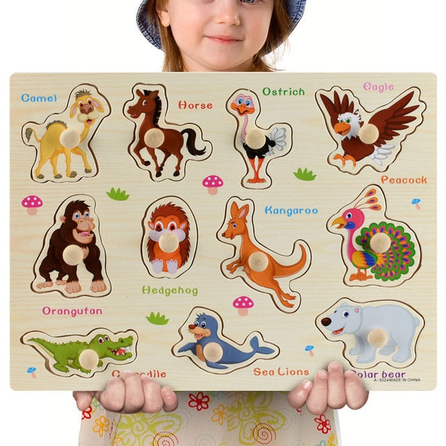 Fidtoy Wooden Vehicle Puzzle for Toddlers – Educational Learning Toy