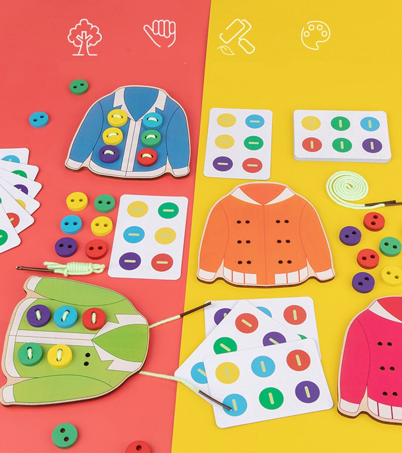 Jouet à coudre en bois Montessori