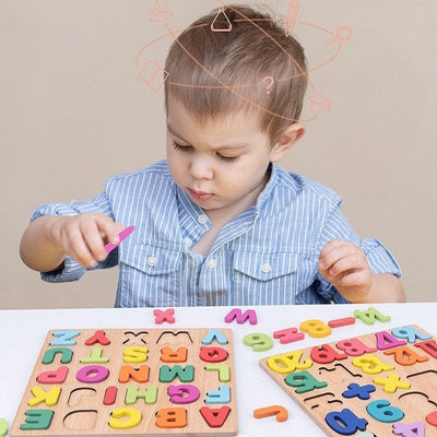 Fidtoy Montessori Wooden Alphabet Board