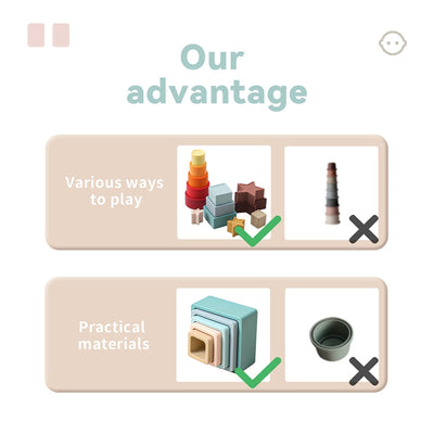 Jouet de construction Montessori en silicone souple