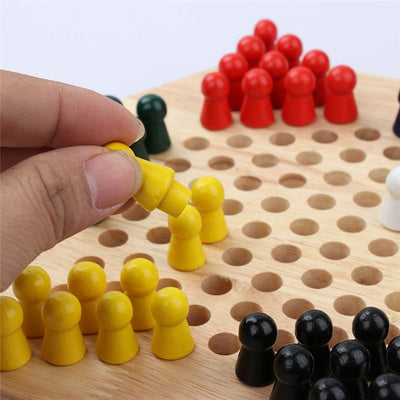 Fidtoy Chinese Checkers Wooden Strategy Board Game