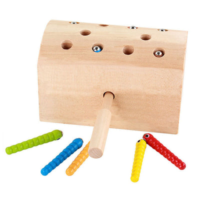Fidtoy Wooden Insect Catcher Toy – Magnetic Fine Motor Game for Kids 3+