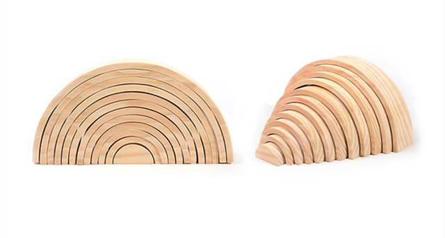 Fidtoy Natural Wooden Rainbow 12 Arches Creative Toy