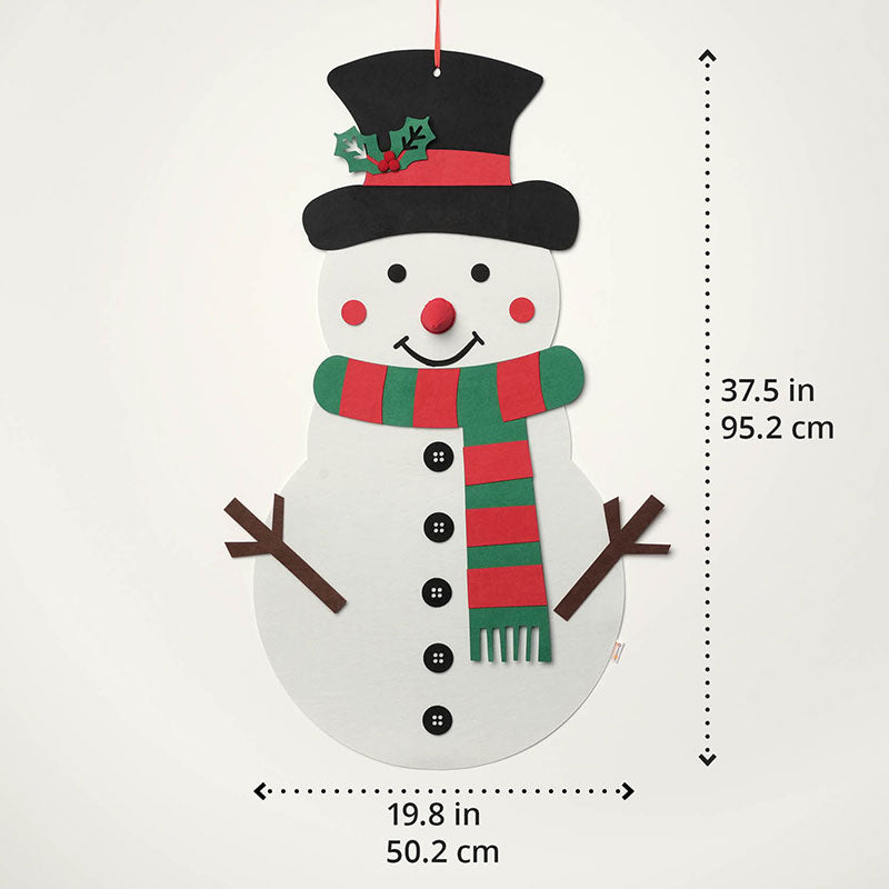 Jouet mural d'activités Fidtoy bonhomme de neige de Noël pour les tout-petits – Ensemble de jeu décoratif de Noël en feutre