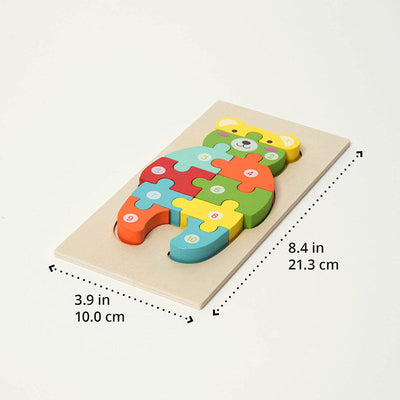 Fidtoy Wooden Animal Puzzle Set for Toddlers – 4 Pack Kids Shape Matching Puzzle Toy