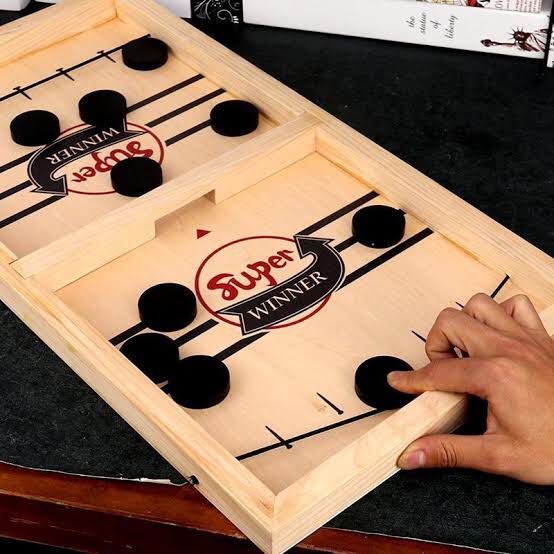 Juego de mesa Fidtoy Fast Sling Puck – Juego de mesa familiar de madera