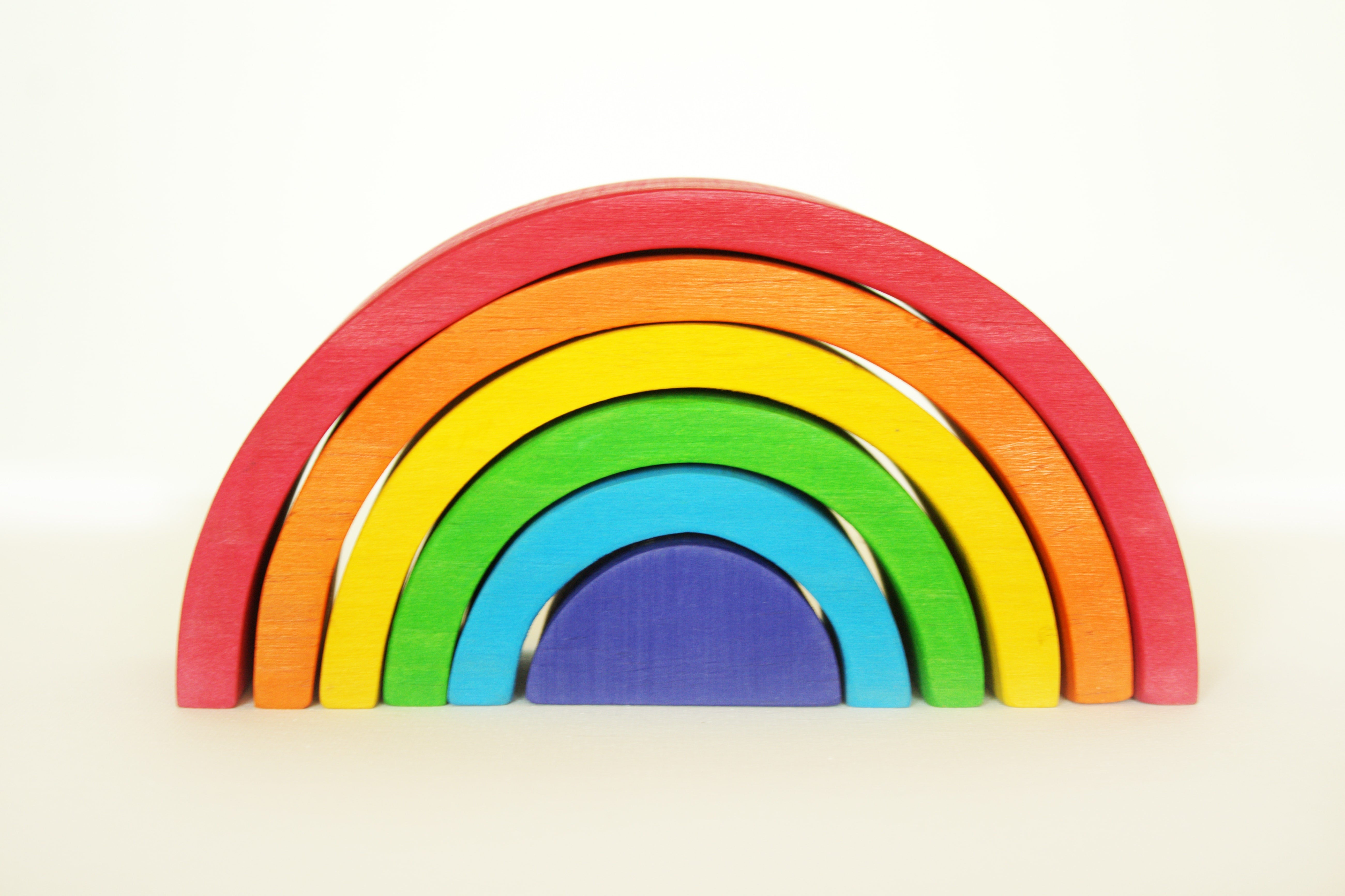 Fidtoy Rainbow Stacker Wooden Toddler Toy with 6 Arches
