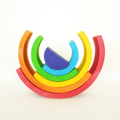 Fidtoy Rainbow Stacker Wooden Toddler Toy with 6 Arches