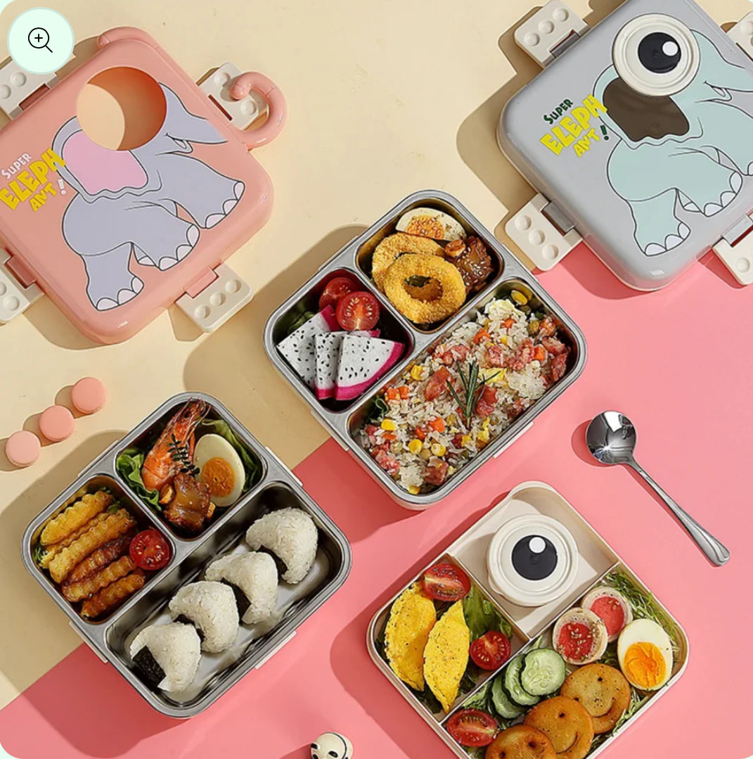 Super Elephant Stainless Steel Lunch Box – Double-Decker Delight | Bacha Toys
