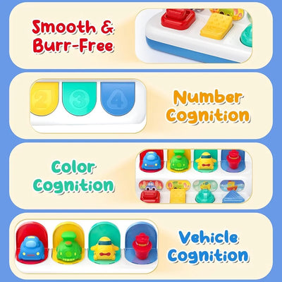 Vehículos pop-up – Juguete de educación temprana para un aprendizaje feliz y un juego imaginativo | Bacha Toys