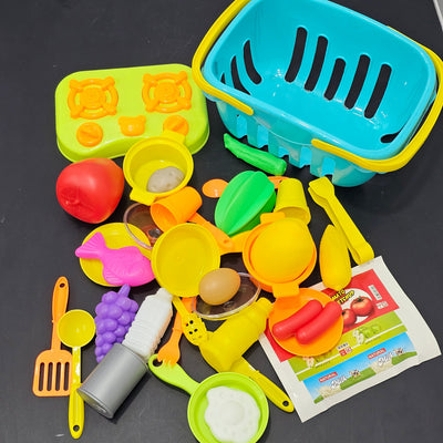 Juego de Cocina para Niños con Accesorios – Set de Juego de Cocina con Cesta | Bacha Toys