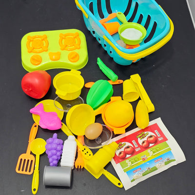 Juego de Cocina para Niños con Accesorios – Set de Juego de Cocina con Cesta | Bacha Toys