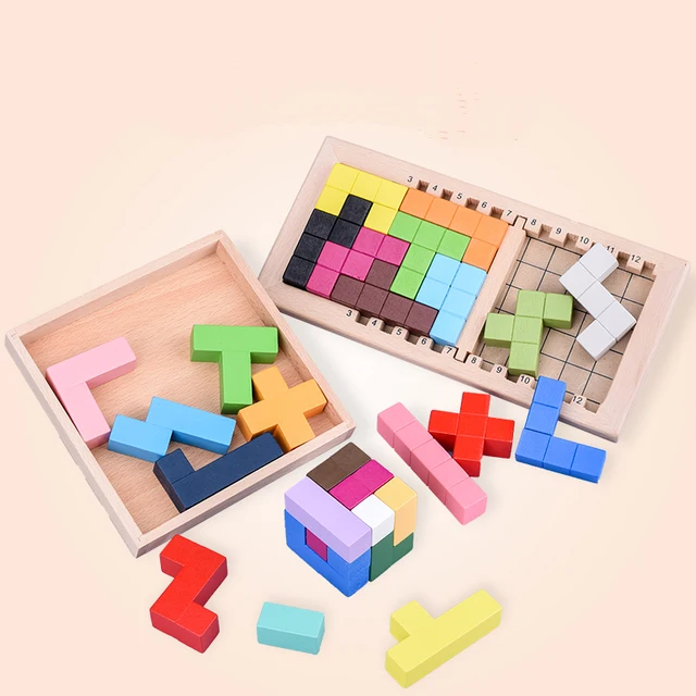Fidtoy Wooden Tetris Puzzle for Kids