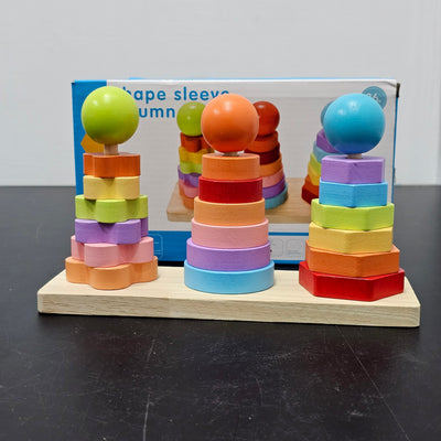 Étagères Colonnes Formes en Bois – Jouet Montessori pour Enfants | Bacha Toys