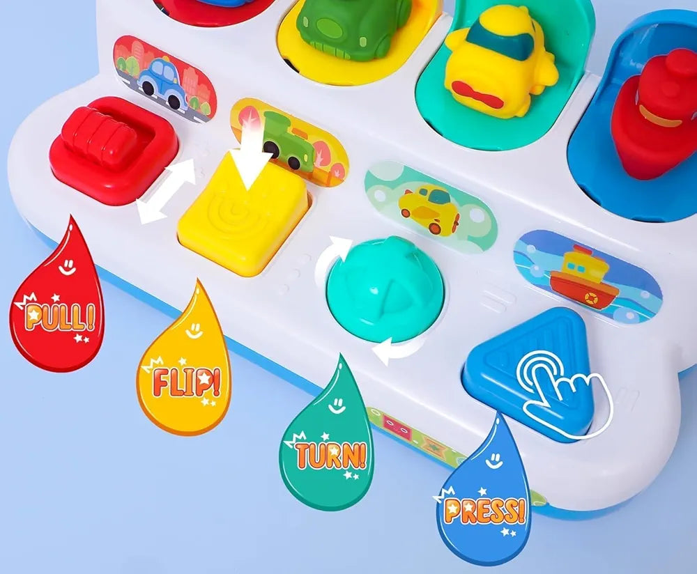 Vehículos pop-up – Juguete de educación temprana para un aprendizaje feliz y un juego imaginativo | Bacha Toys