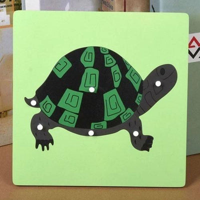 Puzzles d'animaux Montessori Tortue Oiseau Grenouille Cheval Poisson Coq Coccinelle Papillon Jouet éducatif en bois pour la maternelle et la petite enfance