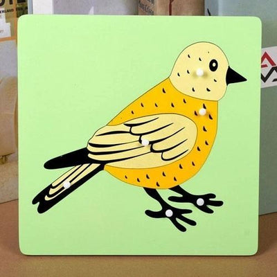 Puzzles d'animaux Montessori Tortue Oiseau Grenouille Cheval Poisson Coq Coccinelle Papillon Jouet éducatif en bois pour la maternelle et la petite enfance