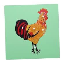 Puzzles d'animaux Montessori Tortue Oiseau Grenouille Cheval Poisson Coq Coccinelle Papillon Jouet éducatif en bois pour la maternelle et la petite enfance