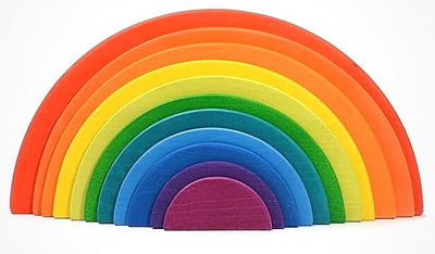Fidtoy Rainbow Semi Circle Wooden Building Toy for Kids 3+