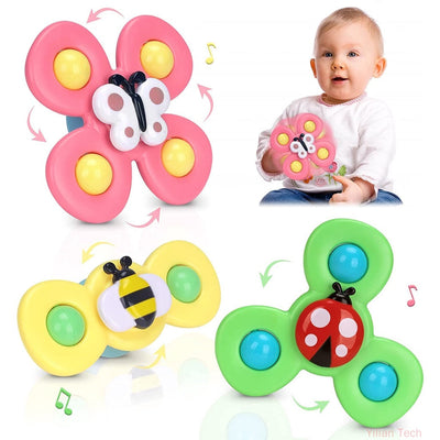Fidtoy Baby Suction Cup Spinner 3 pieces Toy Pop It Sensory Bath Toy