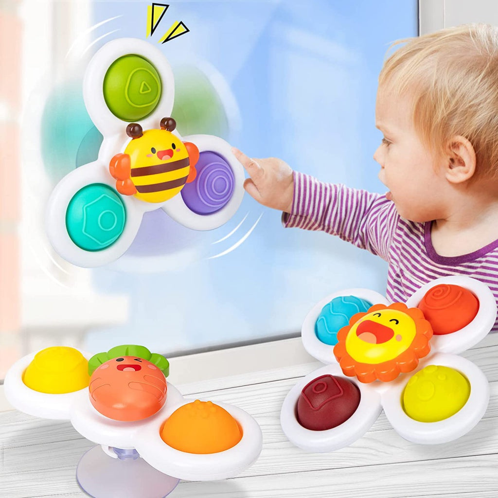 Fidtoy Baby Suction Cup Spinner 3 pieces Toy Pop It Sensory Bath Toy