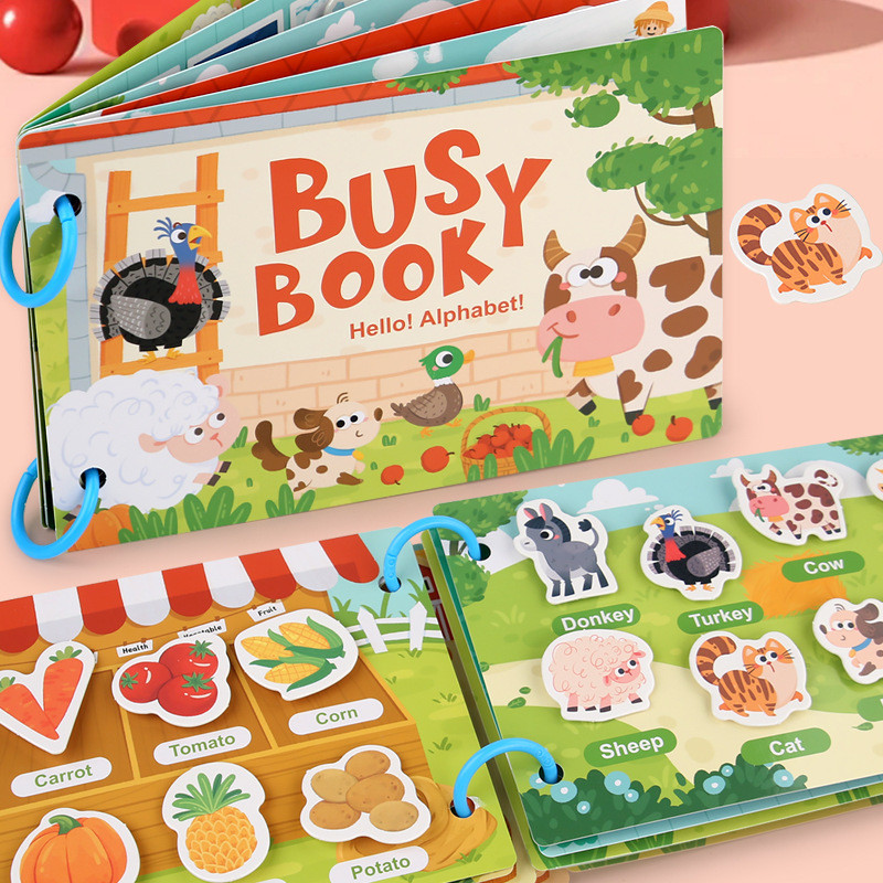 Fidtoy Montessori Busy Book for Toddlers Interactive Learning Alphabet