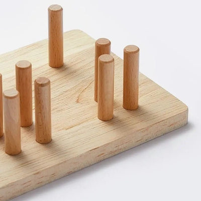 Shapes Tower Stacker – 5 Shape, 4 Layer Wooden Brain Development Toy