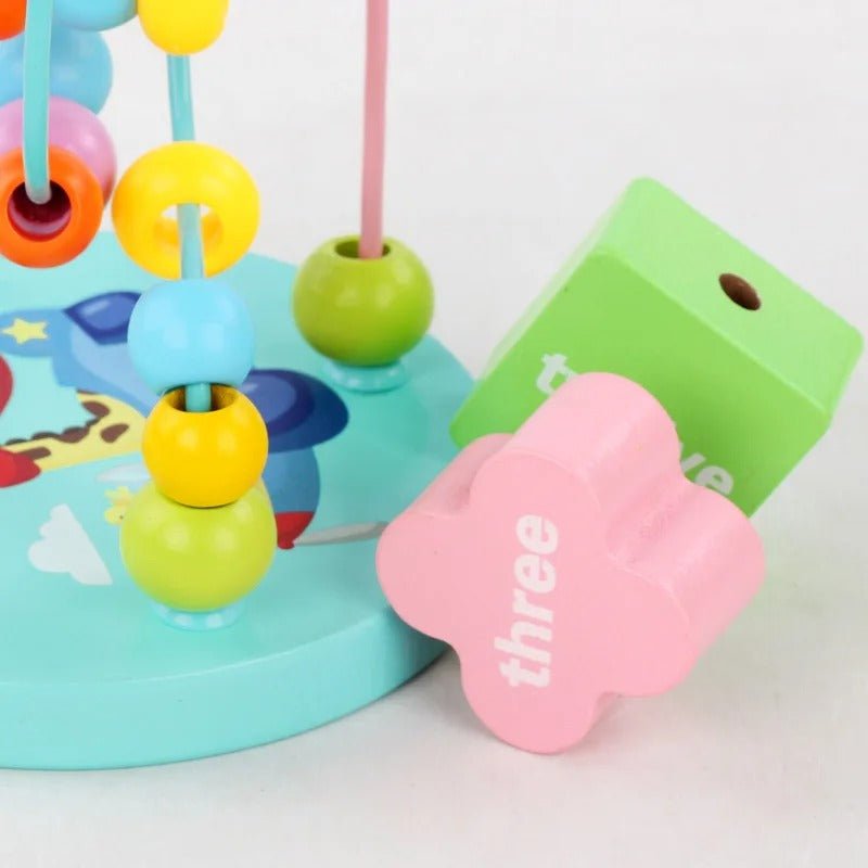 Six sided Intelligence box beads Children Wooden Large Multi-function Large Round Beads Treasure Box Development Parent-child Educational Toy