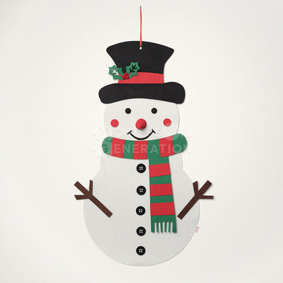 Jouet mural d'activités Fidtoy bonhomme de neige de Noël pour les tout-petits – Ensemble de jeu décoratif de Noël en feutre
