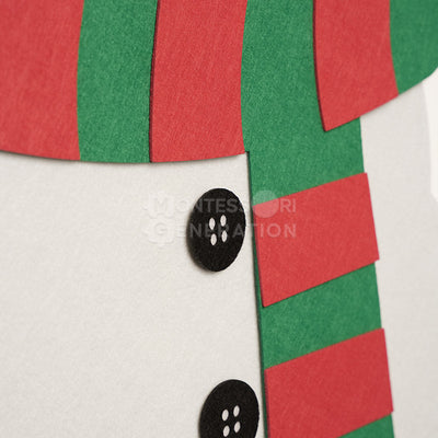 Jouet mural d'activités Fidtoy bonhomme de neige de Noël pour les tout-petits – Ensemble de jeu décoratif de Noël en feutre