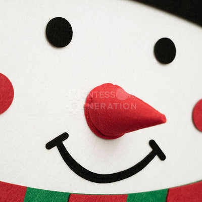 Jouet mural d'activités Fidtoy bonhomme de neige de Noël pour les tout-petits – Ensemble de jeu décoratif de Noël en feutre