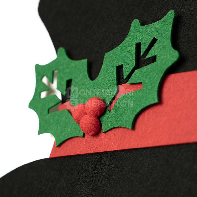 Jouet mural d'activités Fidtoy bonhomme de neige de Noël pour les tout-petits – Ensemble de jeu décoratif de Noël en feutre