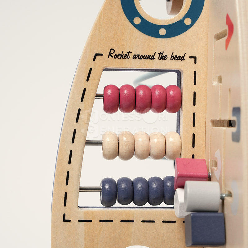 Fidtoy Wooden Rocket Activity Toy for Toddlers – STEM Multi Activity Learning Toy Age 1+