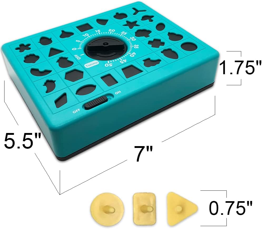 Fidtoy Time Puzzle Mind Challenge Board Game for Kids | Plastic Timed Shape Matching Game, 26 Pieces, Built-In Timer, Travel Puzzle Board, Shape Recognition & Deductive Reasoning Toy Age 3+
