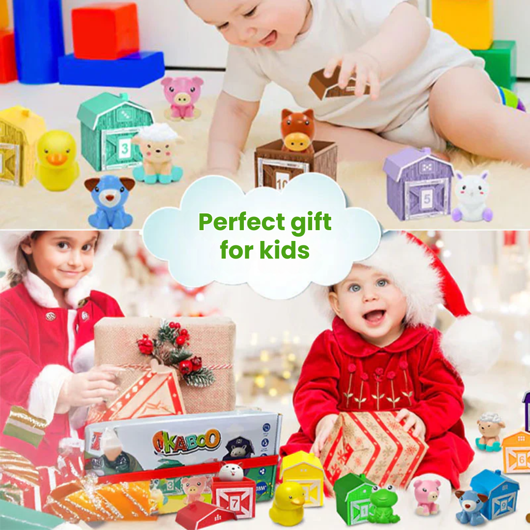 Fidtoy Montessori Farm Animal Set for Toddler Learning (20pcs)
