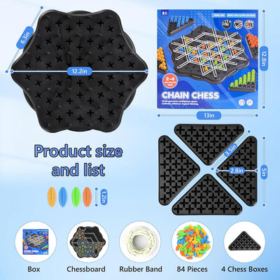 Fidtoy Chain Triangle Chess Family Strategy Game for Kids