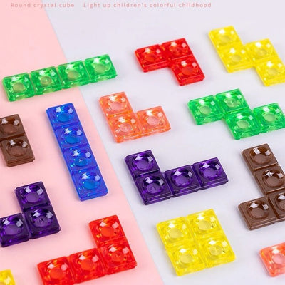 Jeu de puzzle Tetris vertical – Plateau logique 3D transparent pour l'apprentissage des STIM et le jeu stratégique