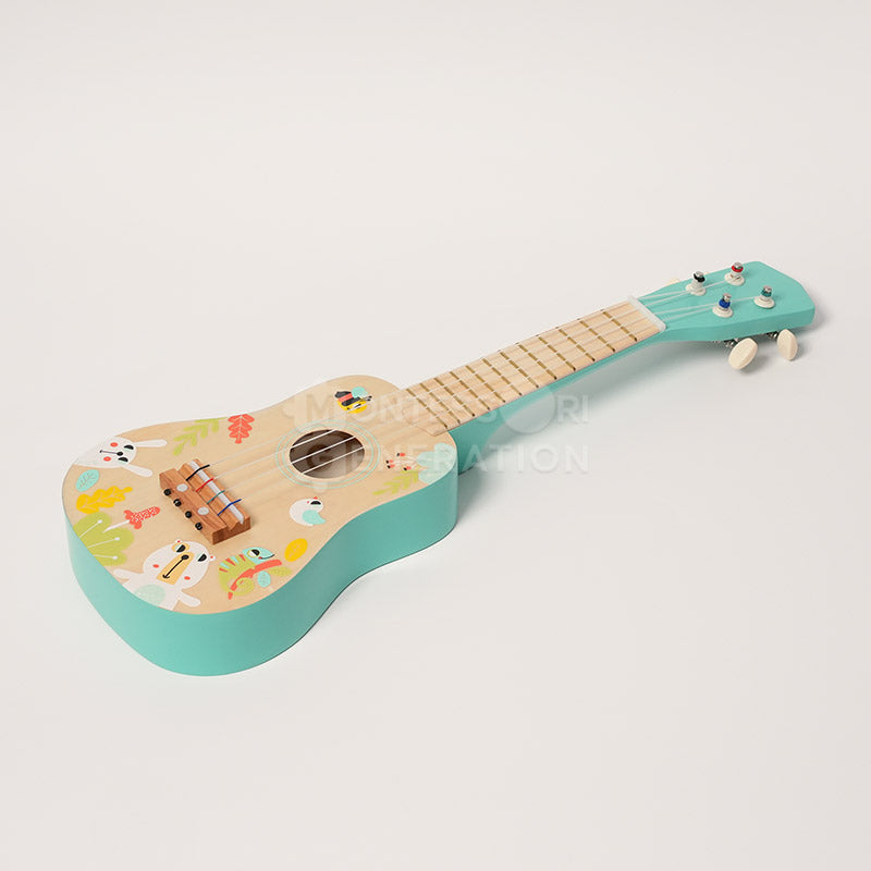 Fidtoy Ukulélé en Bois pour Enfants – Instrument de Musique Jouet pour Débutants dès 3 Ans