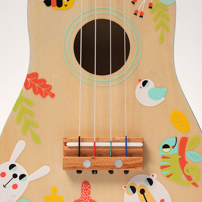 Fidtoy Ukulélé en Bois pour Enfants – Instrument de Musique Jouet pour Débutants dès 3 Ans