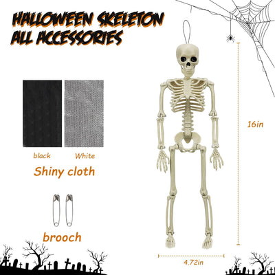 Fidtoy Posable Halloween Skeleton Decorations Set of 2