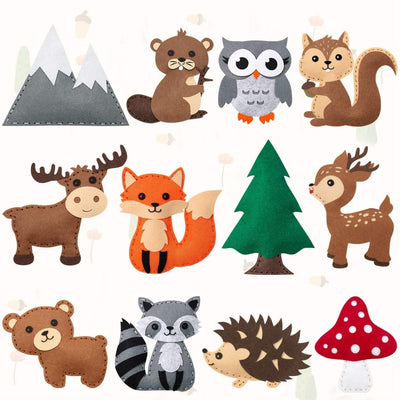 Kit de couture animaux en bois pour enfants