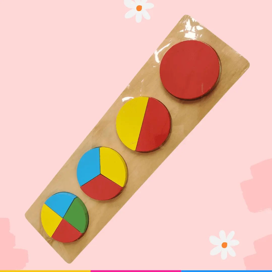 Tableau de puzzle en bois avec formes de fractions 3D - Choisissez 1 planche
